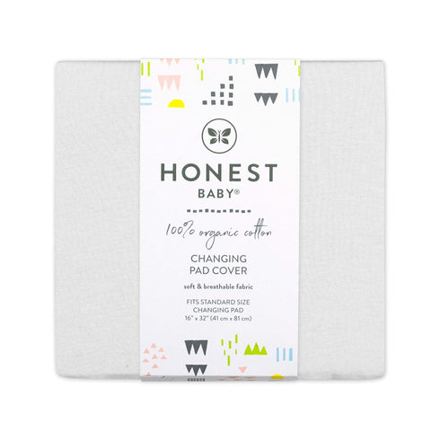 HonestBaby Organic Cotton Changing Pad Covers, Set of Two, Bright White, One Size
