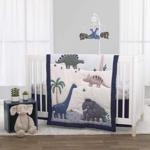 (4214003P) NoJo Modern Roaming - Geometric Grey & White Fitted Crib Sheet, Blue, Grey, White