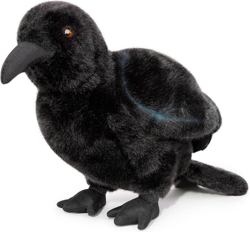 Crow Stuffed Animals, 10 Inch Realistic Black Raven Plush Toy, Cute Wild Animal Gift
