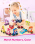 Helsort Set Ages3-5, Wooden Number Train for Toddlers, Magnetic Unicorn Trains Toys, Numbers Matching Game for Toddler