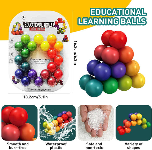Fidget Toys for Adults Kids, Sensory Toys for Kids with Autism, Educational Ball Toys for 3-12 Year Olds