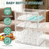 RISICULIS 3-Tier Countertop 2 Baby Bottle Organizer, Bottle Storage for with Double Magnetic Doors, Clear Plastic