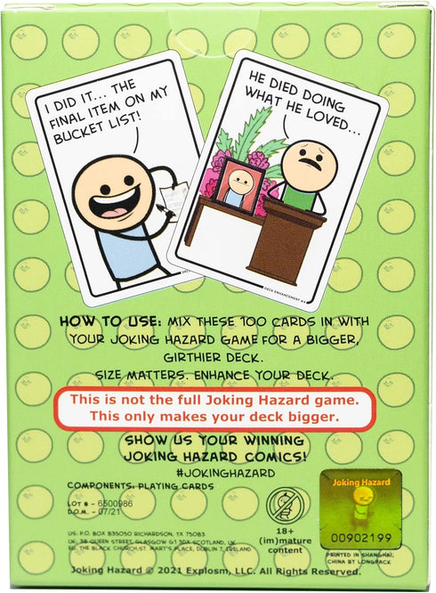 Deck Enhancement #4 - The Fourth Expansion of Joking Hazard Comic Building Card - Party Game by Cyanide and Happiness for 3-10 Players,Green