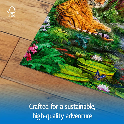 1000 Wonder Forge Tiger Family Piece Jigsaw Puzzle for Adults | Unique, Perfectly-Fitting Pieces | Fun, Vibrant Imagery