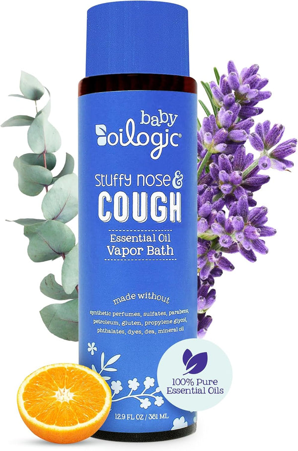 Oilogic Stuffy Nose & Cough Essential Oil Vapor Bath for Babies &