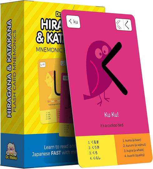 Dr. Moku's Hiragana & Katakana Flash Cards, Learn Japanese Alphabet for Beginners