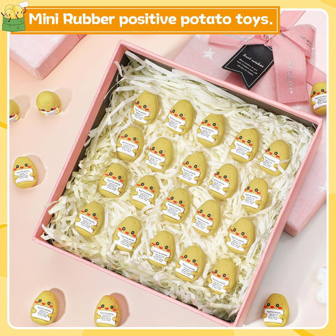 50 party greeting Pcs Mini Rubber Potato Gifts Positive Inspirational Potato Figures Bulk Motivational Potatoes