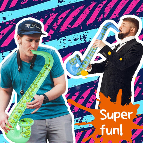3PCS Inflatable Musical Instruments, Saxophone Toy for Concert Themed Party Decoration Supplies