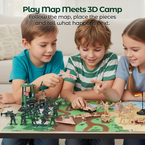 3 120PCS Set, Playset 3+ otters Army Men Military Military Soldier Army Men Action Figures, with Vehicles Aircrafts