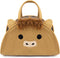 Highland Cute Cow Baby Diaper Caddy Organizer, Woven Cotton Rope Basket for