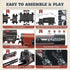 Set Sets Set 3 4 5 6 7 8+ Train with More Tracks & Carriages, Luxury Train Toys with Smoke, Light and Sound, Christmas