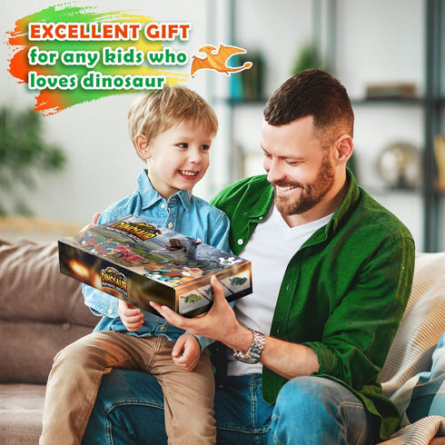 faentwc Dinosaur Painting Toys for Kids 5-7: 2 in 1 Dino Arts Painting Kits and Pull Back Cars Toy for Boys and Girls