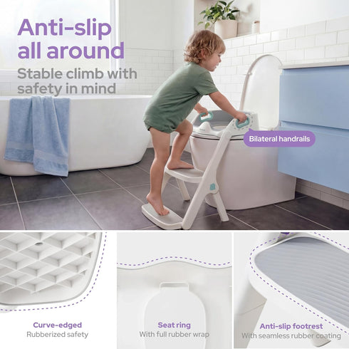 lalalark 2-in-1 Potty Training Seat, Toddler Toilet Seat with Steps, Upgrade Potty Step Stool for Toddler