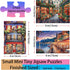 Small Jigsaw Puzzles for Adults 150 Pieces Vintage Streetscape Mini Jigsaw Puzzles Oil Painting Challenging Mini Puzzles Tiny Jigsaw Puzzles 6 x 4 Inches, 3 Pcs,Mini Easel Included