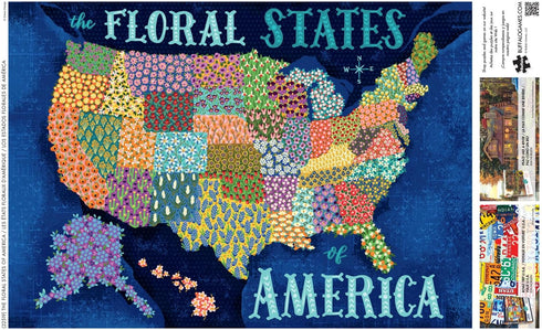 Buffalo Games - Zirkus Design LLC - The Floral States of America - 300 Piece Jigsaw Puzzle for Families