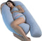 Pharmedoc Pregnancy Pillows, U-Shape Full Body Pillow - Solid Removable Jersey Cover