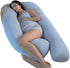 Pharmedoc Pregnancy Pillows, U-Shape Full Body Pillow - Solid Removable Jersey Cover
