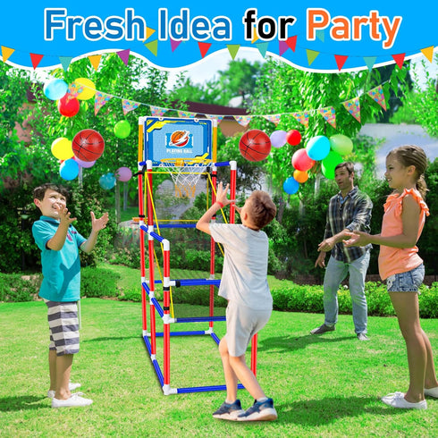 63" Arcade Basketball Game Set with 3 Balls for Kids 3-12 Years Old Indoor Outdoor Backyard Play Carnival Games