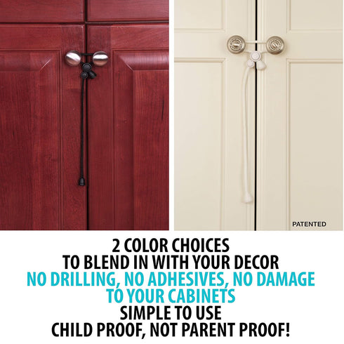 KisCords Baby Safety Cabinet Locks for Knobs Child Safety Cabinet Latches for Home Safety Strap for Baby Proofing