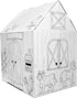 Easy Playhouse Barn - Kids Art & Craft for Indoor & Outdoor Fun, Decorate & Personalize Cardboard Fort, 32" X 26.5" X