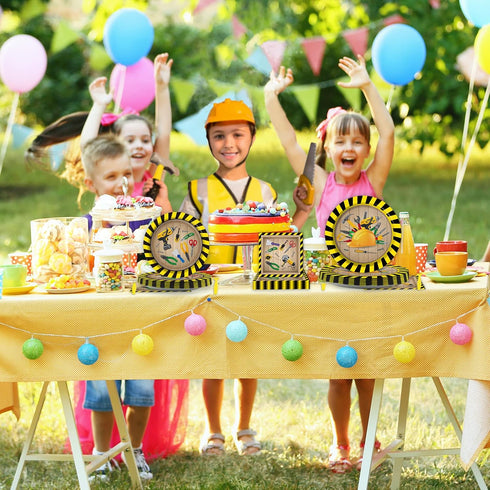 chiazllta 96 Pcs Handyman Tools Party Paper Plates and Napkins, Construction Birthday Party Decorations for 24 Guests