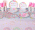 194 24 Pcs Donut Ice Cream Birthday Party Decorations Supplies Guest Disposable Dinnerware with Tablecloth Paper Plates