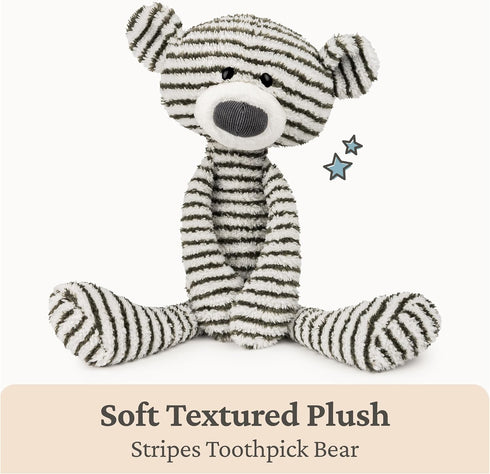 1 15 GUND Toothpick Stripes, Teddy Bear Stuffed Animal for Ages and Up, Black/White