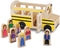 Melissa & Doug School Bus Wooden Toy Set With 7 Figures, Classic Pretend Play Toys For Kids.