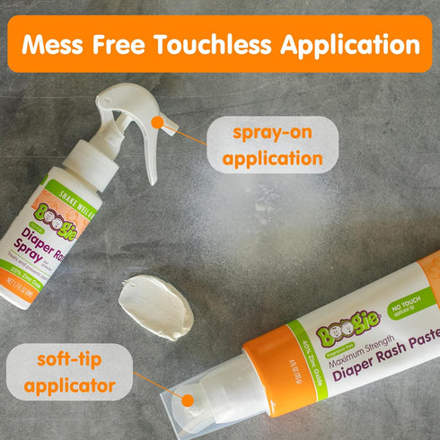 Set 3 Boogie Diaper Rash Baby Bundle Rash Spray, Extra Strength Paste, and Irritation Gel Spray Diaper Bag Essentials