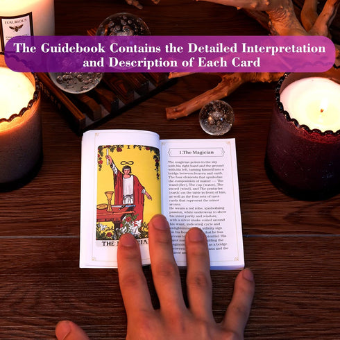 BWTY Tarot Cards Set with Guide Book and 7 Chakra Cards, Learning Tarot Deck for Beginners