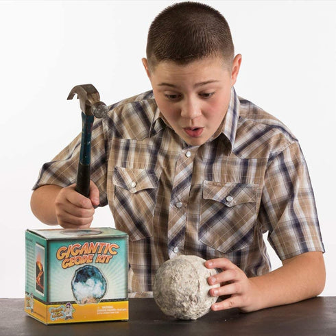 Break Open A Gigantic Geode, Large Geode with Crystals, Earth Science Kit for Kids, Gifts for Rock Collectors
