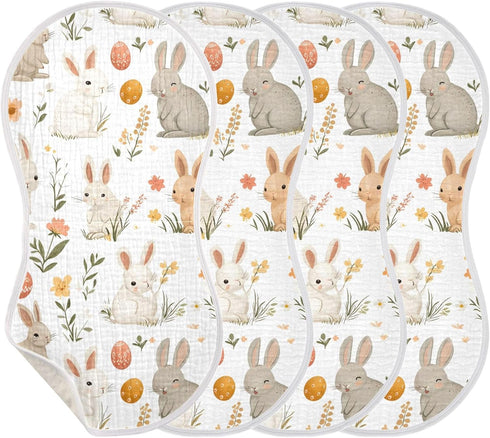 SEHANY 22x11in 1Pack Easter Cute Bunny Muslin Baby Burp Cloths,Extra Soft Absorbent Skin-Friendly Cotton Muslin Cloths