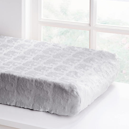 Levtex Baby - Elephant Diaper Changing Pad Cover - Fits Most Standard Changing Pads - Elepahnt - Grey - Nursery