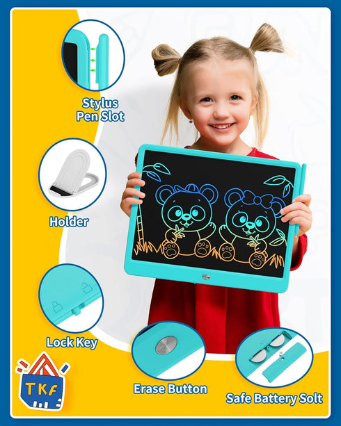 15" Idea(15in TEKFUN LCD Writing Tablet for Kids, Large Drawing Pad for Boys & Girls, Screen-Free Way to Keep Kids