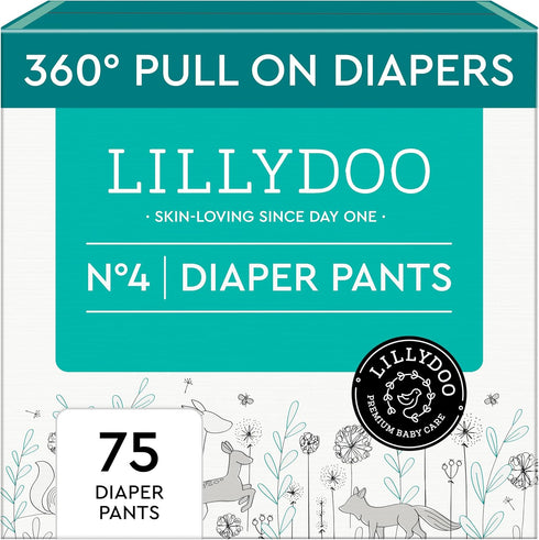 LILLYDOO Diaper Pants Toddlers - Size 4 (20+ lbs), Half-Monthly Supply (75