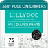 LILLYDOO Diaper Pants Toddlers - Size 4 (20+ lbs), Half-Monthly Supply (75