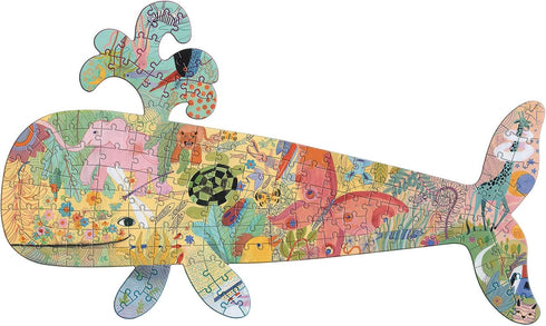 DJECO 150 Piece Shaped Jigsaw Puzzle w/Poster - Challenging Activity for Home,