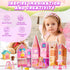 Set 3-5 4-8, Magnetic Tiles Doll House Building Toys with Double Sided Printed Design, Play House Magnetic Blocks