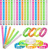 Sotiff 30 Pieces Glow in the Dark Silicone Wristbands for Kids, Adjustable Silicone Charm Bracelets in 6 Colors
