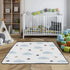 KICPOAY 50 50 Baby Play Mat Blue Clouds Stars White Doodle x Playpen Mats for Floor Play Gym Crawling Mat Non-Slip