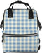 Qewfoju Dusty blue Gingham 1 Pattern Diaper Bag Backpack Multifunctional Baby Bags for