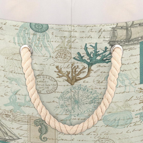 Drekrid Sailboat 19.4"x13.3" Large Storage Baskets - Vintage Nautical Nursery Round Collapsible Organizer Bin Box