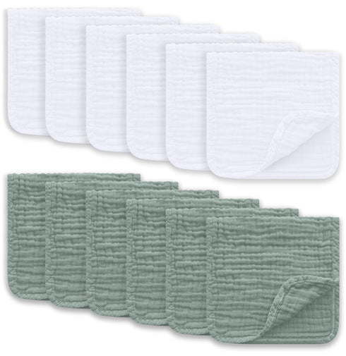 Ease Cubs Muslin Burp Cloths Large 100% Cotton Hand Washcloths for Boys & Girls,
