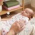 MOZAH 3 Pack Organic Muslin Swaddle Blankets - Pink, Olive and Pink Leaves - - for Baby Boy or Girl - Ideal