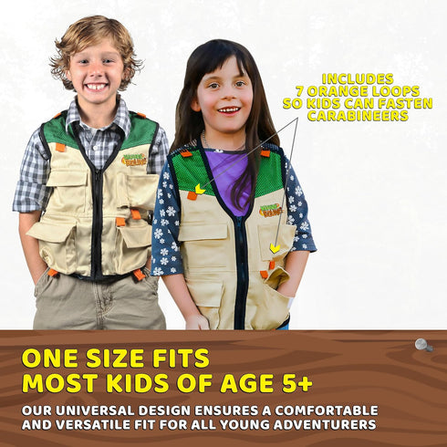 Nature Bound Cargo Vest for Kids - Zipper, 4 Pockets, Durable Stitching