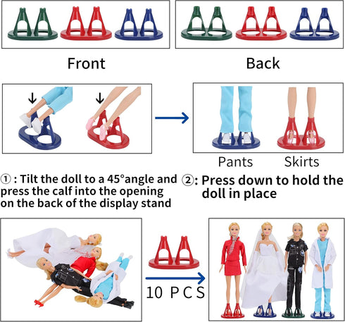 51 Pcs Doll Career Clothes & Accessories, 10 Sets of Role-Playing Clothing & 10 Pairs of Shoes for 11.5 Inch Dolls