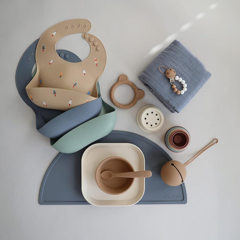 mushie Muslin Baby Swaddle Blanket | 100% Organic Cotton in Tradewinds