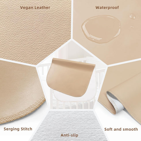 Elantrip Changing Pad for Bed - Leather Changing Pad for Baby, Portable Baby Changing Mat Travel, Compact Diaper Change