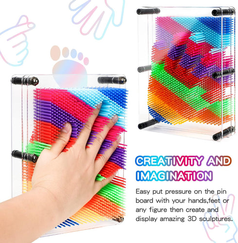 3D Pin Art Toy, Sensory Pin Art Board for Kids, Fidget Toys for Ages 3-10+ Years Old
