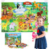 Taika Zoo Animals Felt Story Board Set, 41Pcs Jungle Animals Toys, 43x28 inch Thicker Felt Board, Interactive